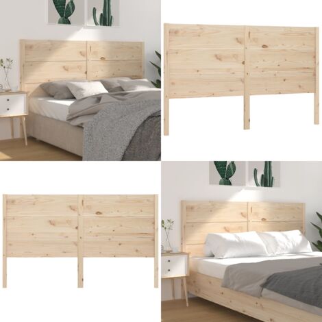 Cabecero madera maciza de pino 206x4x100 cm - Madera maciza - Pino