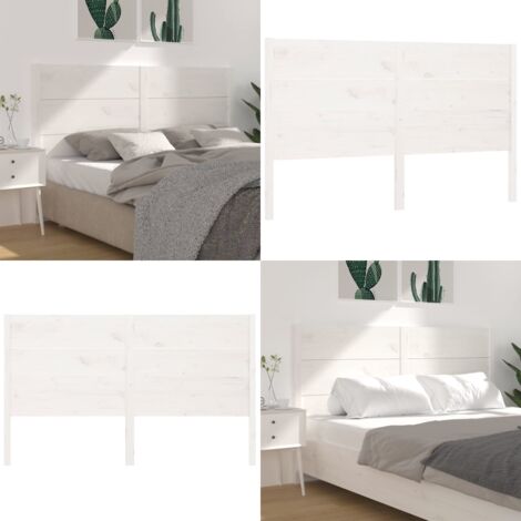 Cabecero madera maciza de pino blanco 146x4x100 cm - Madera de pino - Diseño rústico
