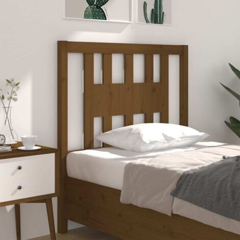 Cabecero madera maciza de pino marrón miel 106x4x100 cm vidaXL