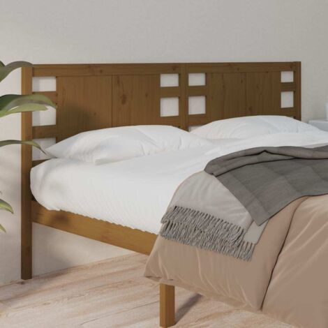 Cabecero madera maciza de pino marrón miel 126x4x100 cm vidaXL