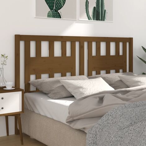 Cabecero madera maciza de pino marrón miel 206x4x100 cm vidaXL