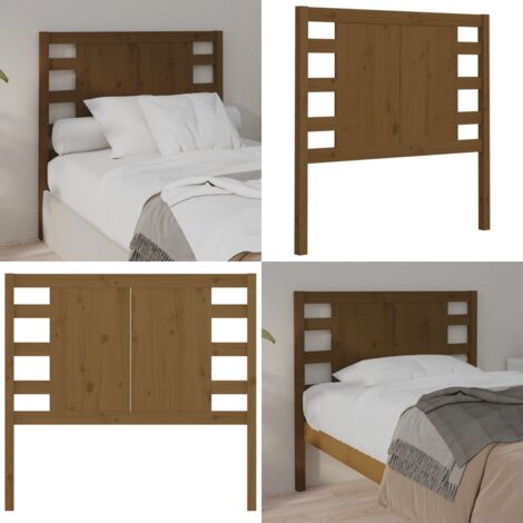Cabecero madera maciza de pino marrón miel 81x4x100 cm - Madera maciza - Pino