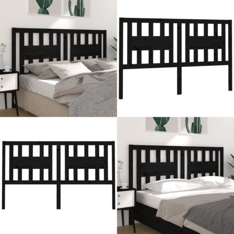 Cabecero madera maciza de pino negro 206x4x100 cm - Madera de pino - Diseño rústico