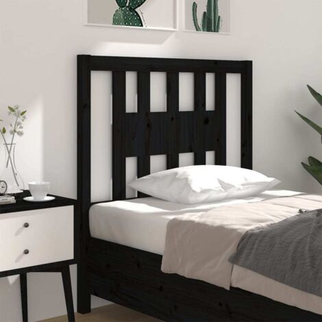 Cabecero madera maciza de pino negro 81x4x100 cm vidaXL