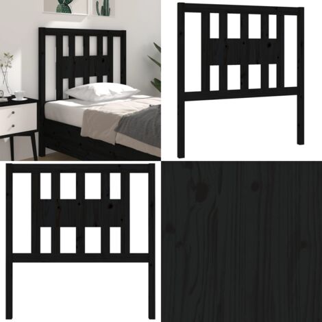 Cabecero madera maciza de pino negro 96x4x100 cm - Madera de pino - Diseño rústico