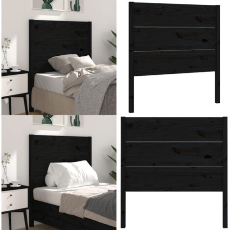 Cabecero madera maciza de pino negro 96x4x100 cm - Madera de pino - Diseño rústico