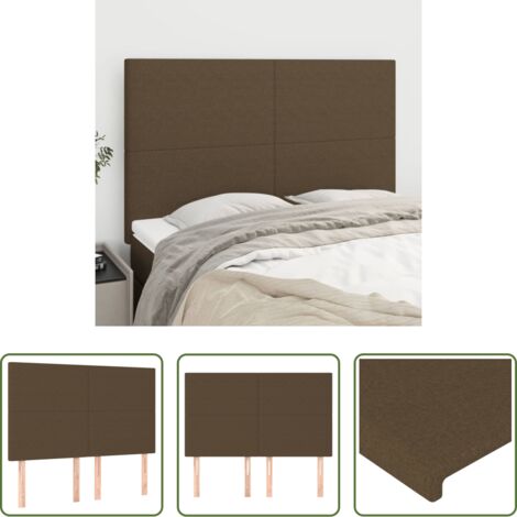 Cabecero marrón -  Cabecero de cama marrón oscuro 144x5x118/128 cm Tela