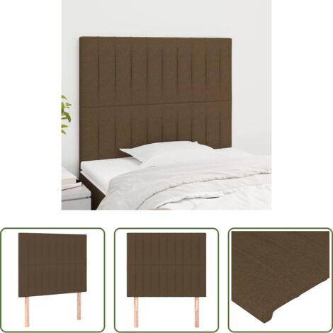 Cabecero marrón oscuro -  Cabecero de cama marrón oscuro 100x5x118/128 cm Tela