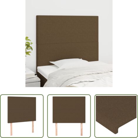 Cabecero marrón oscuro -  Cabecero de cama marrón oscuro 100x5x118/128 cm Tela