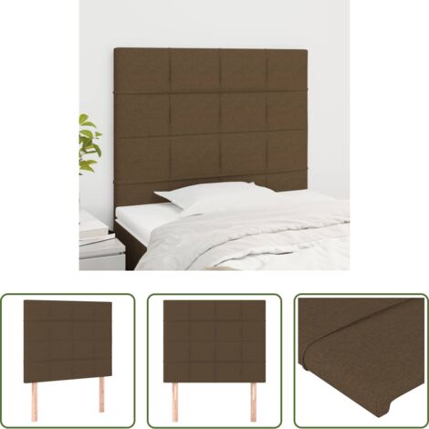 Cabecero marrón oscuro -  Cabecero de cama marrón oscuro 100x5x118/128 cm Tela