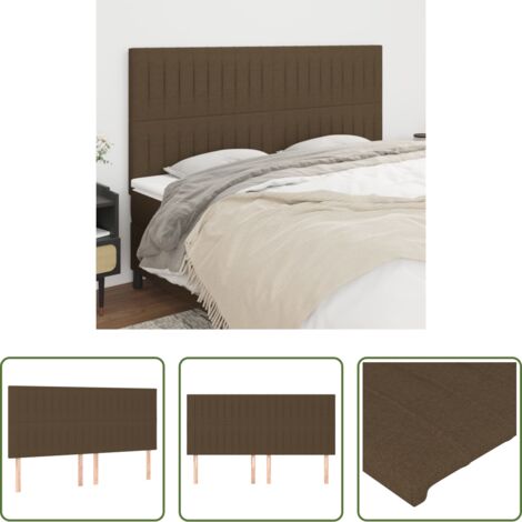 Cabecero marrón oscuro -  Cabecero de cama marrón oscuro 160x5x118/128 cm Tela