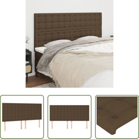 Cabecero marrón oscuro -  Cabecero de cama marrón oscuro 180x5x118/128 cm de tela