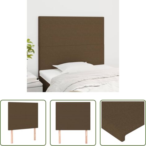 Cabecero marrón oscuro -  Cabecero de cama marrón oscuro 80x5x118/128 cm Tela