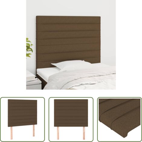 Cabecero marrón oscuro -  Cabecero de cama marrón oscuro 80x5x118/128 cm Tela