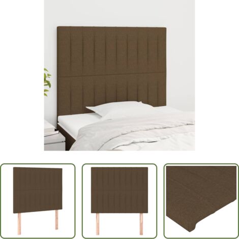 Cabecero marrón oscuro -  Cabecero de cama marrón oscuro 80x5x118/128 cm Tela
