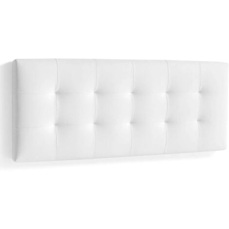 Cabecero Mila para colchón de 150cm tapizado en blanco, 160cm(ancho) 60cm(alto) 9cm(fondo)