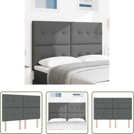 Cabecero moderno -  Cabecero Ajustable en Altura Gris oscuro 160 cm tela