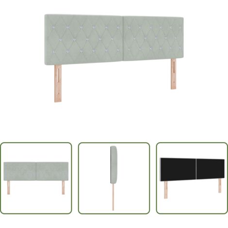 Cabecero moderno -  Cabecero Gris Claro 160 cm Terciopelo