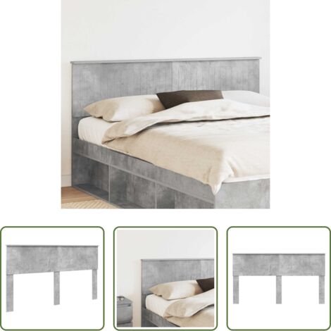 Cabecero moderno -  Cabecero Gris Concreto 160 cm Madera contrachapada