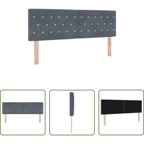 Cabecero moderno -  Cabecero Gris oscuro 160 cm Terciopelo