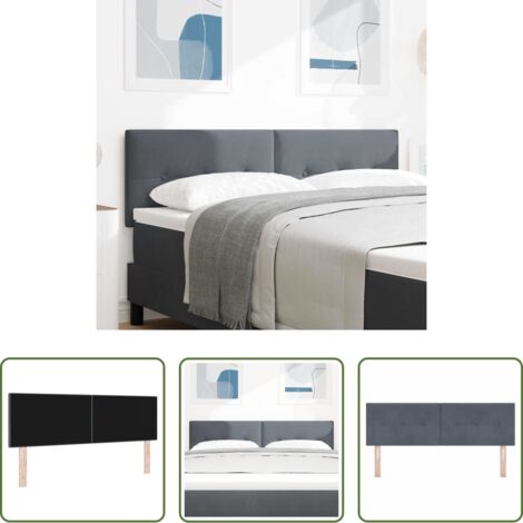 Cabecero moderno -  Cabecero Gris oscuro 160 cm Terciopelo