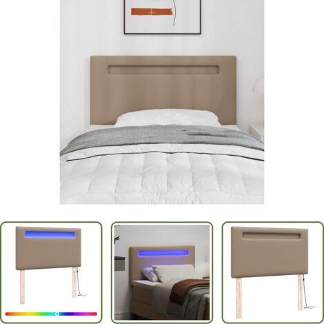 Cabecero moderno -  Cabecero LED Capuchino 100 cm Cuero sintético