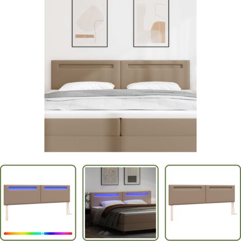 Cabecero moderno -  Cabecero LED Capuchino 200 cm Cuero sintético
