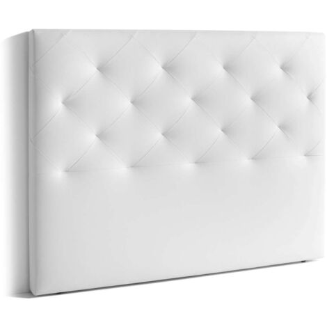 Cabecero Nadia para colchón de 135/140cm tapizado blanco, 150cm(ancho) 120cm(alto) 9cm(fondo)