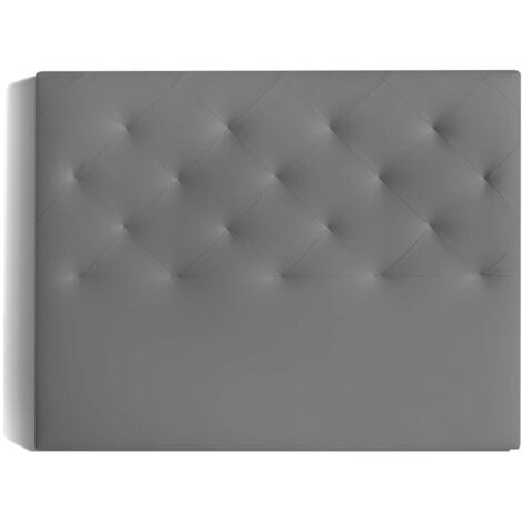 Cabecero Nadia para colchón de 135/140cm tapizado gris, 150cm(ancho) 120cm(alto) 9cm(fondo)