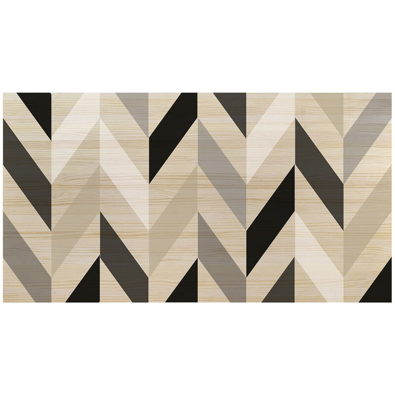 

Decowood - Cabecero natural 'Geométrico zig-zag negro' 180x80cm