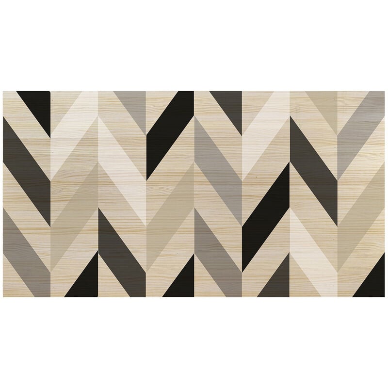 

Decowood - Cabecero natural 'Geométrico zig-zag negro' 105x80cm