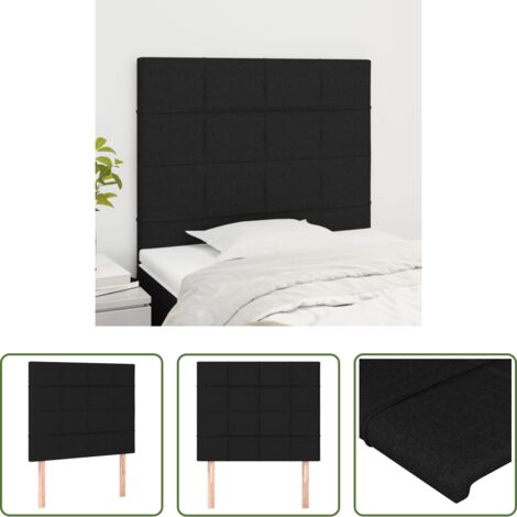 Cabecero negro -  Cabecero de cama negro 100x5x118/128 cm Tela