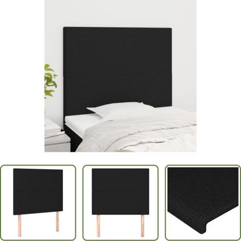 Cabecero negro -  Cabecero de cama negro 100x5x118/128 cm Tela
