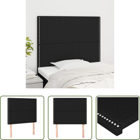 Cabecero negro -  Cabecero de cama negro 100x5x118/128 cm Tela