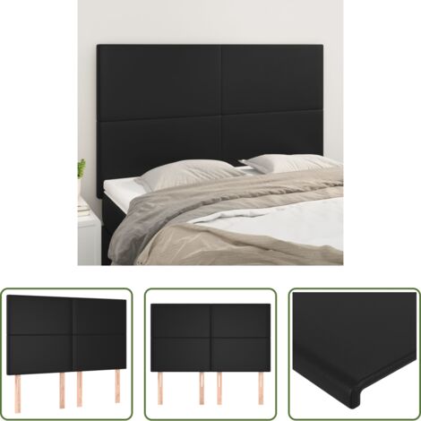 Cabecero negro - Cabecero de cama negro 144x5x118/128 cm piel sintética