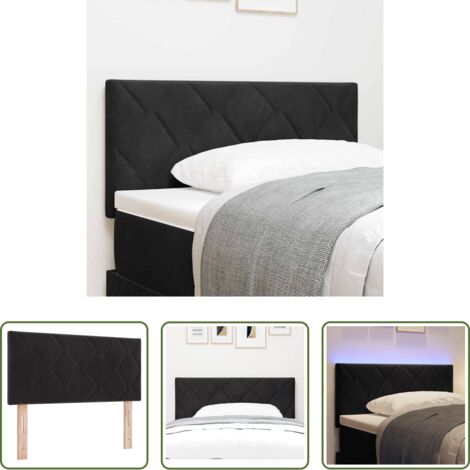 Cabecero negro -  Cabecero LED Negro 100 cm Terciopelo