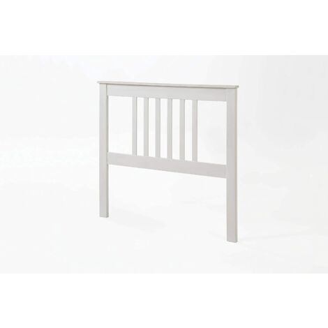 cabecero para somier de 90 cm , pino macizo, Moblit, serie Alme blanco, medidas: (100x102x2) cm ( altoxanchoxfondo), color blanco lavado.