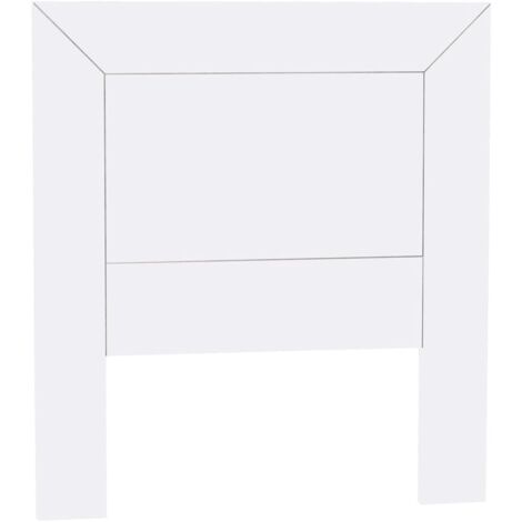 Cabecero para somier de 90 cm , pino macizo y Mdf, Moblit, serie Kalpe lacado, medidas: (110x100x2) cm ( altoxanchoxfondo), color blanco
