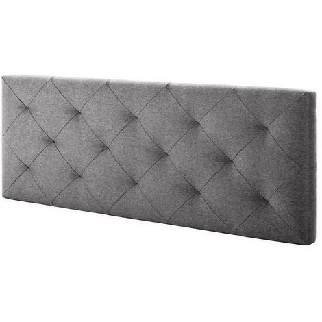 Cabecero Tapizado ALAN 90x60. Rombos En Tela Gris. 8 Cm De Grosor