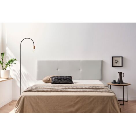 Cabecero Tapizado ALMA Polipiel 90x50x5 cm - GRIS CLARO - Moonia