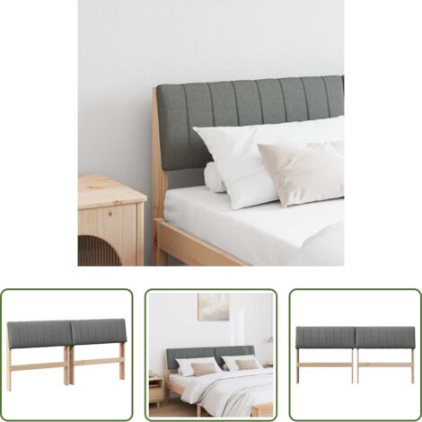Cabecero tapizado -  Cabecero tapizado Gris oscuro 160 cm Madera de pino macizo