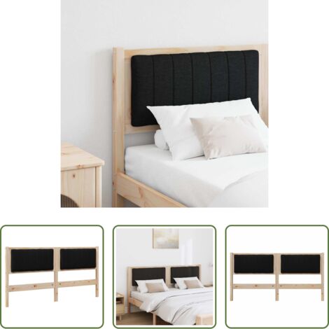 Cabecero tapizado -  Cabecero tapizado Marrón 150 cm Madera de pino macizo