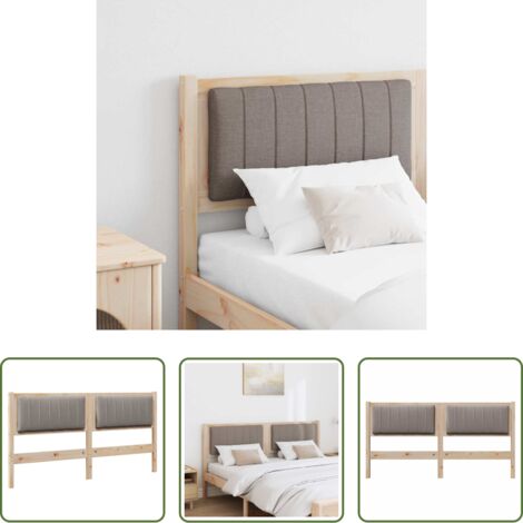 Cabecero tapizado -  Cabecero tapizado Marrón 150 cm Madera de pino macizo