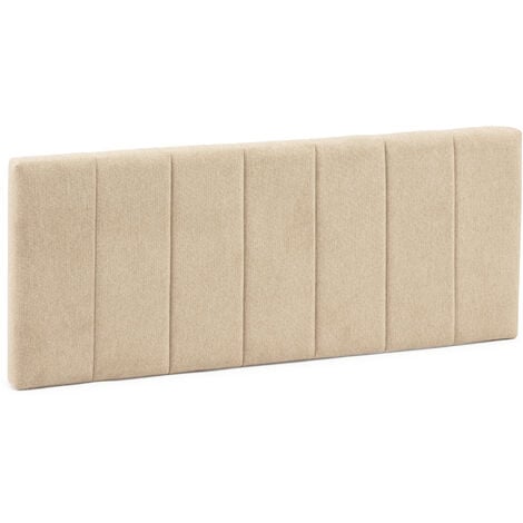 Cabecero tapizado MALMO 150x60 cm Color Beige. Acolchado con Espuma. Bordado Vertical. 8 cm de Grosor. Incluye herrajes para Colgar