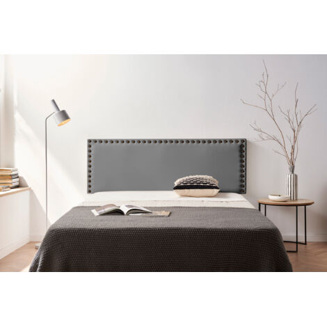 Cabecero Tapizado MODENA Polipiel 160x55x8 cm - GRIS OSCURO - Moonia