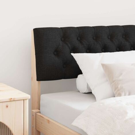 Cabecero tapizado Negro 100 cm Madera de pino macizo
