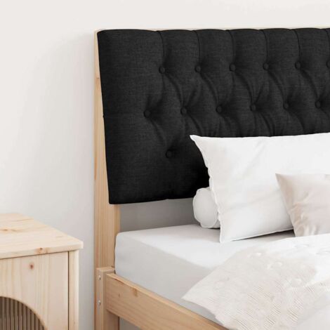 Cabecero tapizado Negro 100 cm Madera de pino macizo