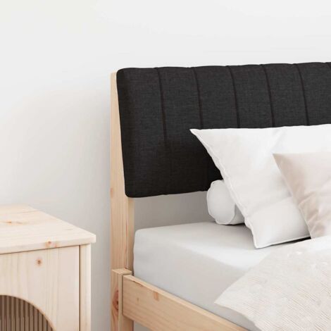 Cabecero tapizado Negro 80 cm Madera de pino macizo