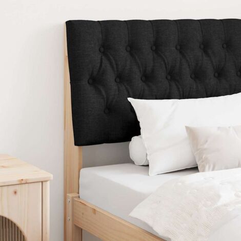 Cabecero tapizado Negro 90 cm Madera de pino macizo