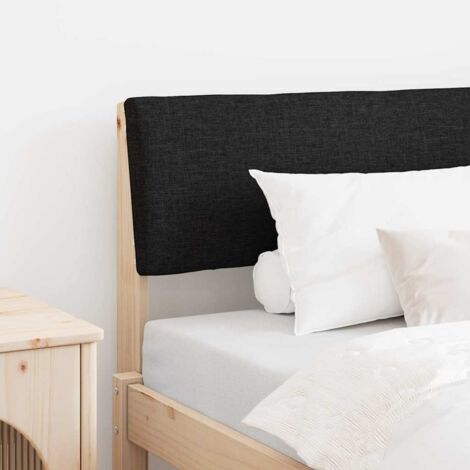 Cabecero tapizado Negro 90 cm Madera de pino macizo